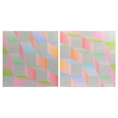 Vintage Geometric Original Paintings by Daniel Langlois (1 of 20) Vintage Geometric Original Paintings by Daniel Langlois (1 of 20)