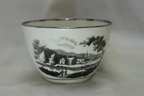 Rathbone Bat Printed Porcelain Cup c.1810 (1 of 4)