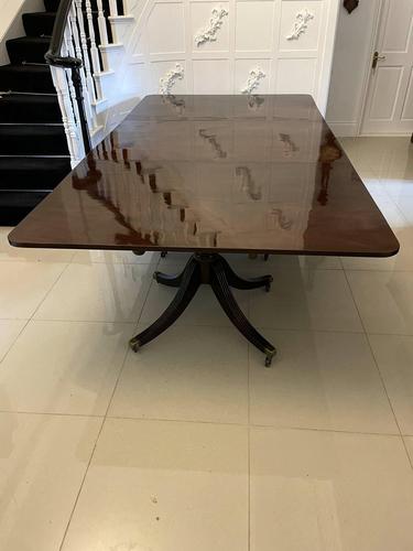 Large Antique George III Outstanding Quality Figured Mahogany 3 Pilar Dining Table (1 of 19) Large Antique George III Outstanding Quality Figured Mahogany 3 Pilar Dining Table (1 of 19)