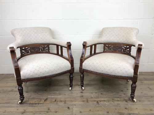 Pair of Victorian Mahogany Tub Chairs (1 of 17) Pair of Victorian Mahogany Tub Chairs (1 of 17)