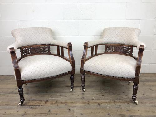 Pair of Victorian Mahogany Tub Chairs (1 of 17)