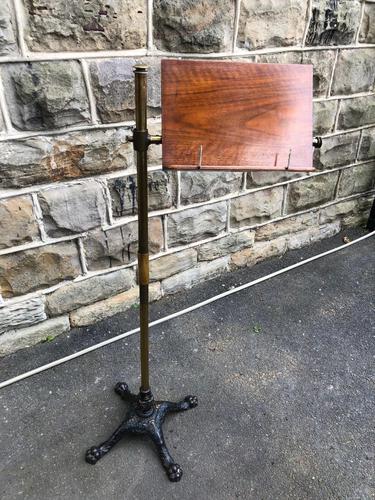 Antique Brass & Walnut Music Reading Stand (1 of 10)