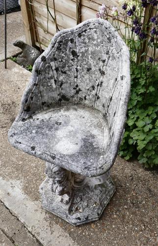 Old Weathered Cast Stone Garden Seat with Gargoyles (1 of 4) Old Weathered Cast Stone Garden Seat with Gargoyles (1 of 4)