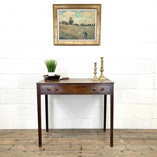 Antique Georgian Oak Side Table with Drawer (1 of 10)