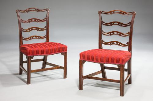 Pair of Chippendale Period Ladderback Side Chairs (1 of 6) Pair of Chippendale Period Ladderback Side Chairs (1 of 6)