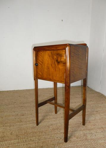 Neat Walnut Bedside Cabinet (1 of 8)