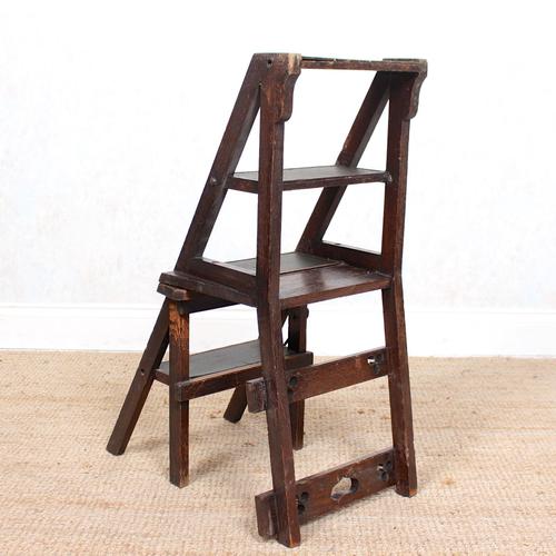 Oak Metamorphic Library Chair Ladder Steps Arts Crafts (1 of 12) Oak Metamorphic Library Chair Ladder Steps Arts Crafts (1 of 12)
