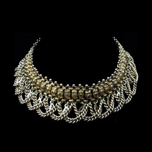 Vintage Aesthetic Gold on Sterling Silver Heavy Fancy Swag Collar Necklace (1 of 7)