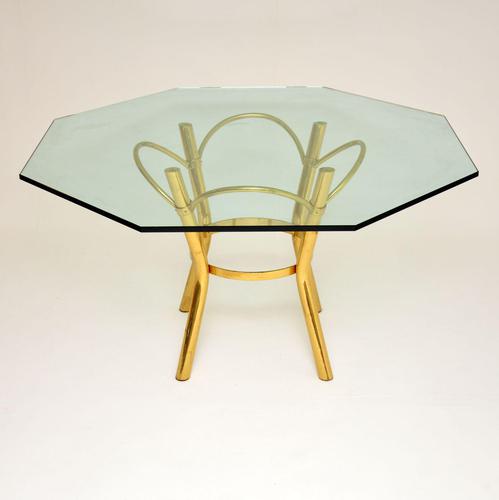 1970’s Vintage Brass & Glass Dining Table (1 of 6)