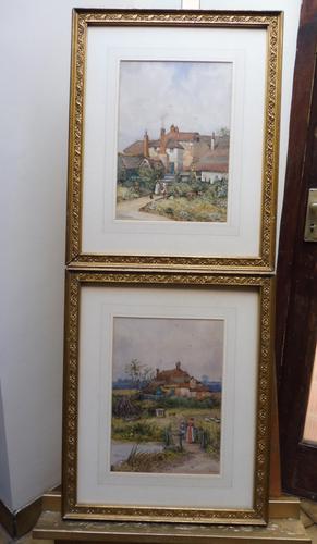 Pair of Watercolours Cottages in Kent Listed Artist Will Anderson (1 of 10) Pair of Watercolours Cottages in Kent Listed Artist Will Anderson (1 of 10)