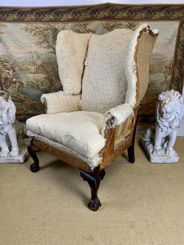 Large Wingback Armchair for Recovering (1 of 10) Large Wingback Armchair for Recovering (1 of 10)
