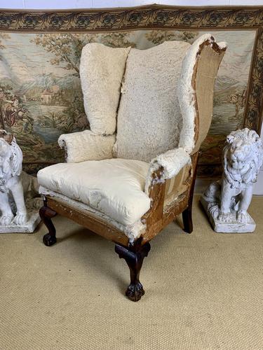 Large Wingback Armchair for Recovering (1 of 10)