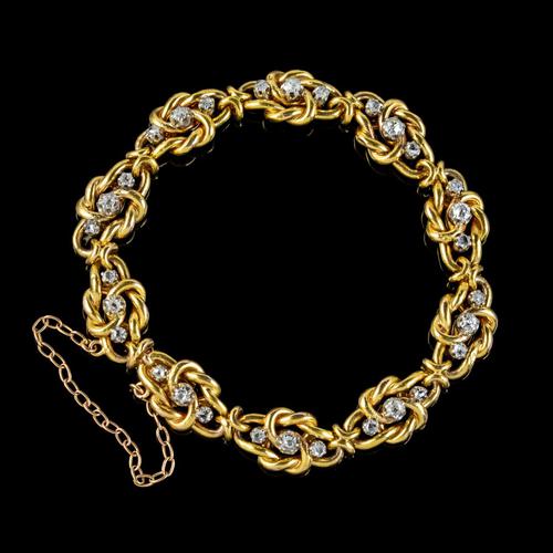 Antique French Diamond Bracelet 18ct Gold 2.20ct Of Diamond c.1900 (1 of 6)