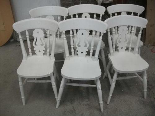 Set of 6 White Fiddle Back Kitchen Chairs (1 of 3) Set of 6 White Fiddle Back Kitchen Chairs (1 of 3)