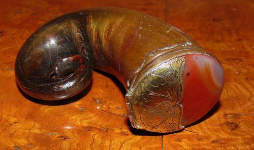 Scottish Ram's Horn & Agate Snuff Mull (1 of 7) Scottish Ram's Horn & Agate Snuff Mull (1 of 7)