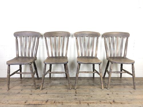 Set of 4 Antique Ash & Elm Farmhouse Chairs (1 of 8)