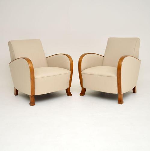 Pair of Swedish Art Deco Satin Birch Armchairs (1 of 9) Pair of Swedish Art Deco Satin Birch Armchairs (1 of 9)