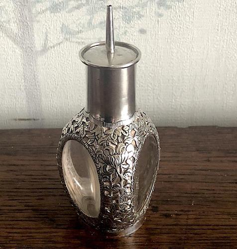 Hong Kong Export Silver Overlaid Scent Bottle (1 of 4)