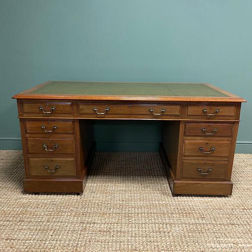 Superb Quality Large Edwardian Walnut Antique Office Desk (1 of 7)