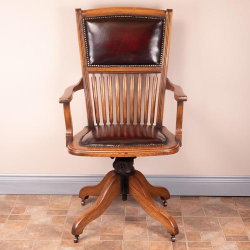 Teak Revolving Office Desk Chair (1 of 17)