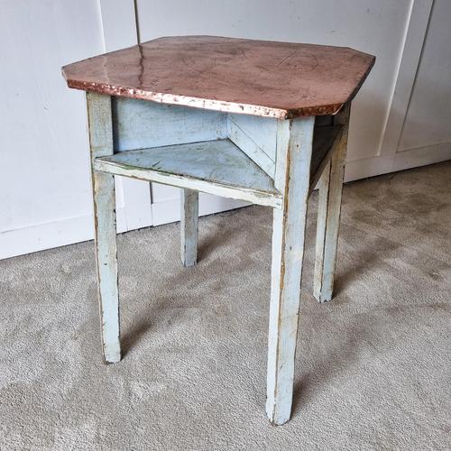 Vintage  Side Table with Copper Top (1 of 11)