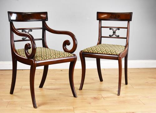 Set of 8 Antique Regency Style Mahogany Dining Chairs c.1900 (1 of 9)