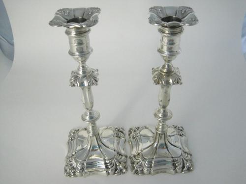 Pair of Goldsmiths & Silversmith George III Style Silver Candlesticks (1 of 8)