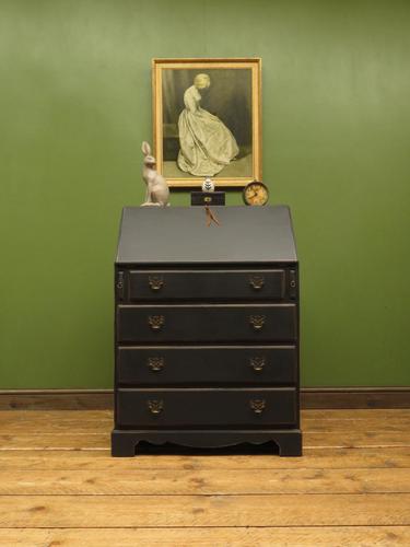 Antique Painted Black Writing Bureau Desk with fall front, lockable, Gothic (1 of 10) Antique Painted Black Writing Bureau Desk with fall front, lockable, Gothic (1 of 10)