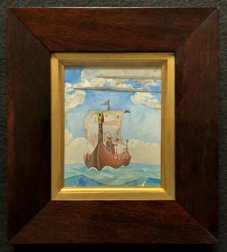 Unusual Original 19thc Seascape watercolour Painting - 11thc Vikings & Longboat (1 of 11) Unusual Original 19thc Seascape watercolour Painting - 11thc Vikings & Longboat (1 of 11)