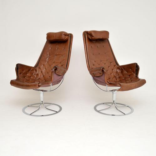 Pair of Vintage Leather Swivel ‘Jetson’ Armchairs by Bruno Mathsson (1 of 11)