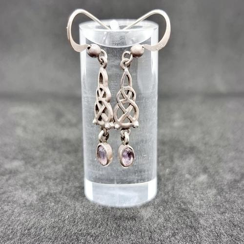 Celtic Designed Aqua and Silver Earrings (1 of 2) Celtic Designed Aqua and Silver Earrings (1 of 2)