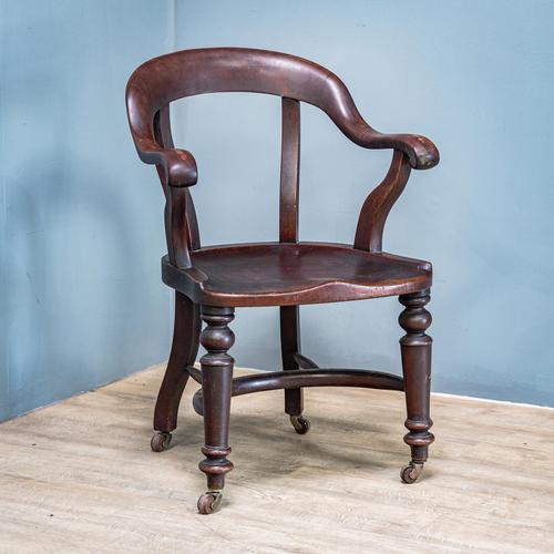 19th Century Mahogany Office Chair (1 of 8)