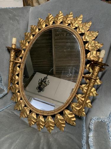 Early 20thC Spanish Gilt Brass Wall Mirror (1 of 4)