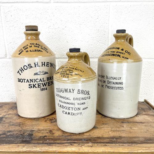 Three Welsh Stoneware Flagons (1 of 9) Three Welsh Stoneware Flagons (1 of 9)