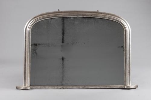 English Victorian Silvered Archtop Overmantle Mirror (1 of 6) English Victorian Silvered Archtop Overmantle Mirror (1 of 6)