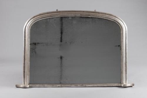 English Victorian Silvered Archtop Overmantle Mirror (1 of 6)