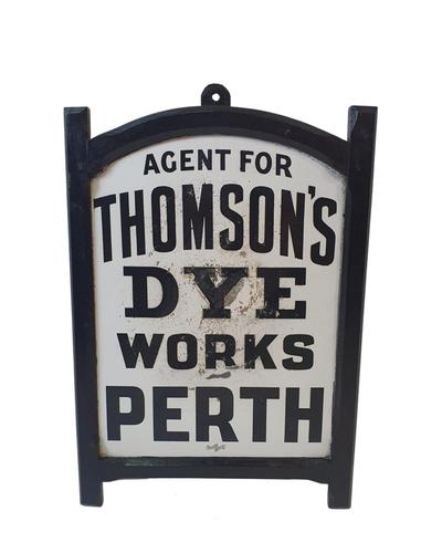 Lovely Framed Original Enamel Sign for Thomson's, Perth (1 of 2) Lovely Framed Original Enamel Sign for Thomson's, Perth (1 of 2)