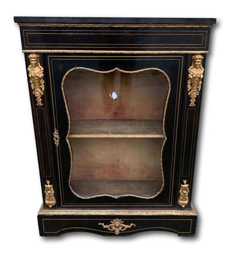 19th C French Ebonised Pier Cabinet With Ormolu Mounts (1 of 4) 19th C French Ebonised Pier Cabinet With Ormolu Mounts (1 of 4)