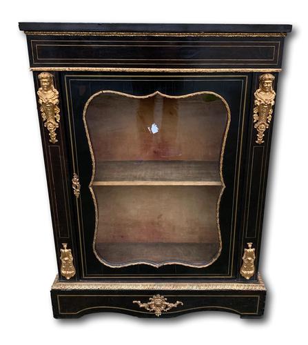 19th Century French Ebonised Pier Cabinet with Ormolu Mounts (1 of 4)