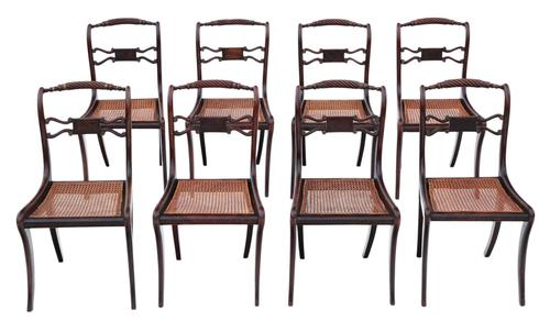 Set of 8 Regency faux rosewood dining chairs 19th Century (1 of 7)