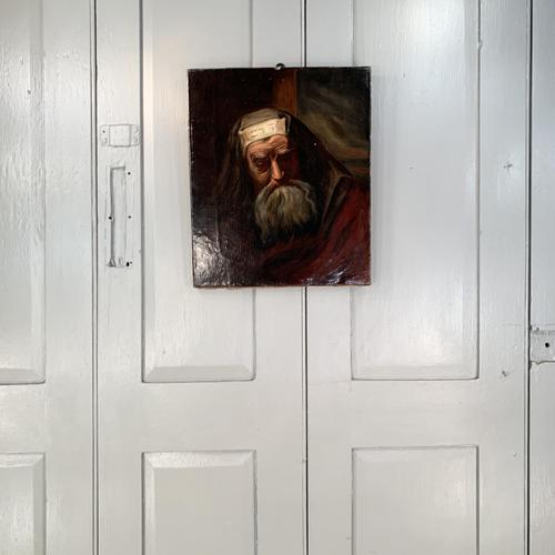 Antique oil painting portrait of a Jewish Rabbi (1 of 10) Antique oil painting portrait of a Jewish Rabbi (1 of 10)