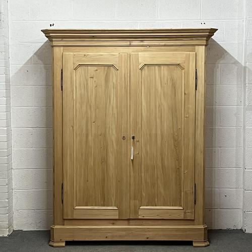 Very Tall French Antique Pine Wardrobe (1 of 9)