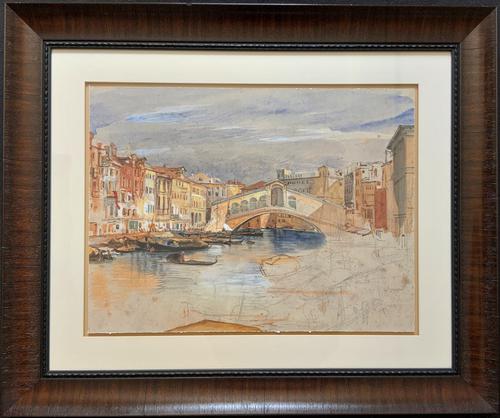 Large Early 1900s Venetian Venice Landscape Watercolour Study Sketch Painting (1 of 14)