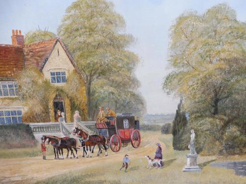 Large oil on canvas Old fashioned view Listed artist Richard Temple (1 of 10) Large oil on canvas Old fashioned view Listed artist Richard Temple (1 of 10)