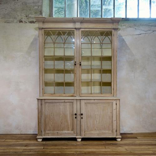 19th Century Gothic Bleached Pine Cabinet - Bookcase (1 of 15)