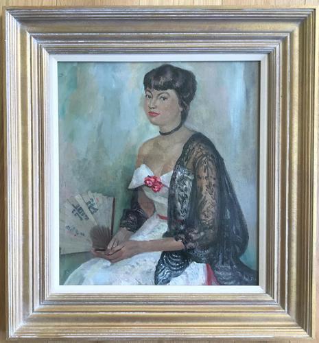 Original Oil on Canvas Laid on Board 'The Japanese Fan' by Toby Horne Shepherd (1 of 2) Original Oil on Canvas Laid on Board 'The Japanese Fan' by Toby Horne Shepherd (1 of 2)