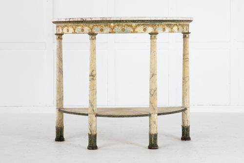 18th Century Italian Demilune Console Table with Marble Top (1 of 6) 18th Century Italian Demilune Console Table with Marble Top (1 of 6)