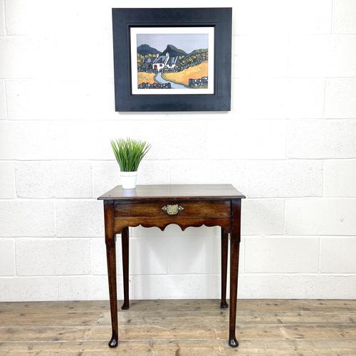 Small 18th Century Antique Oak Side Table (1 of 10)