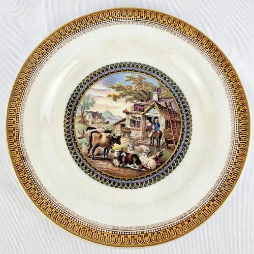 Antique F&R Pratt and Co. No.123  Redbull Inn Plate (1 of 3)