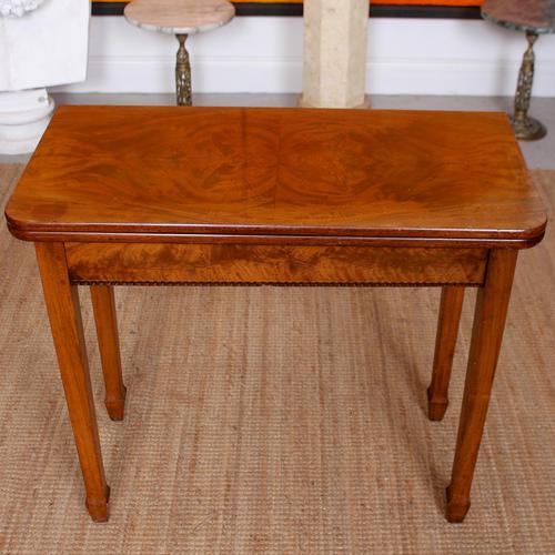 Writing Table 19th Century Flamed Mahogany Folding Card Console Table (1 of 12)